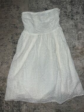 Old Navy White Strapless Eyelet Sundress